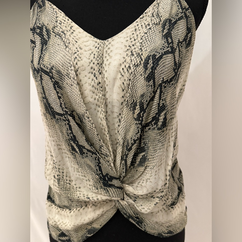 Karen Kane Snake Print Twist Front Cami Silk Feel Adjustable Strap Tank Size M - Picture 9 of 16